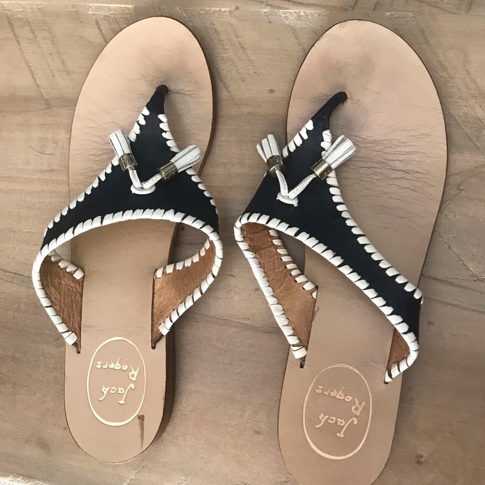 jack rogers alanna tassel thong sandal navy 8.5m